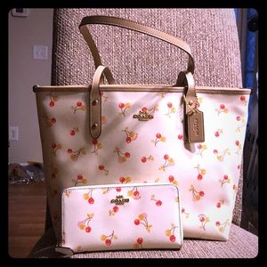 Brand New With Tags- Coach cherry print  🍒